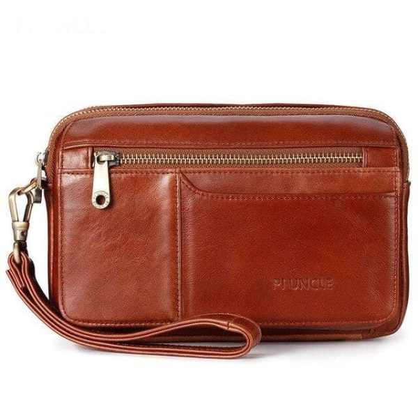 trousse de toilette cuir marron