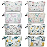 petite trousse de toilette pour enfant en tissu avec motifs de dinosaures