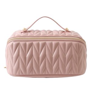 Grande Trousse de Toilette Pour Femme Élégante - rose