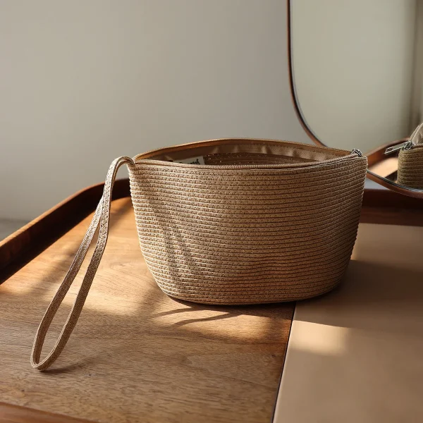 Trousse de toilette épuré paille