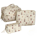 trousses de toilette matelassée vintage à motifs de lapin, idéal pour le voyage et le rangement des cosmétiques et accessoires lors des voyages
