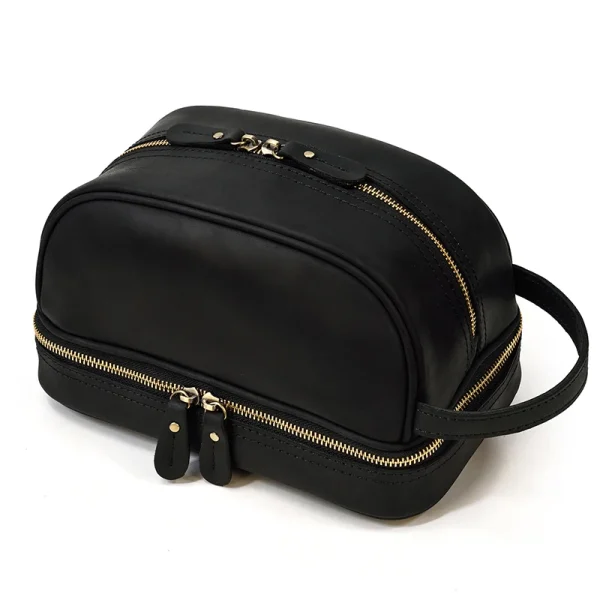 trousse pour homme cuir noir