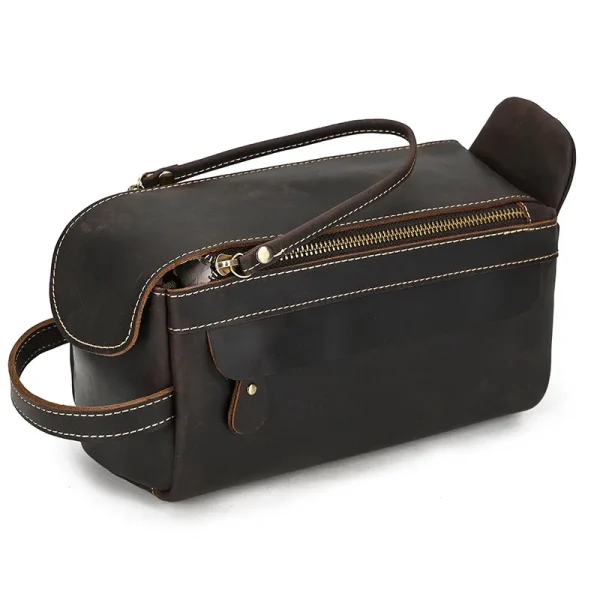 trousse homme noir cuir