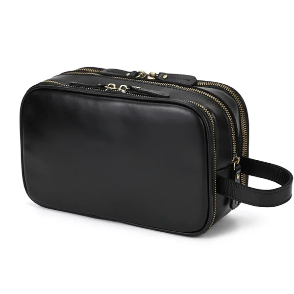 Trousse homme cuir noir