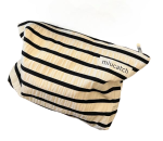 Trousse de toilette en tissu rayé pour femme pochette élégante