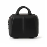 Trousse de toilette rigide noire avec serrure codée pochette intérieure en tissu