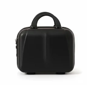 Trousse de toilette rigide noire avec serrure codée pochette intérieure en tissu